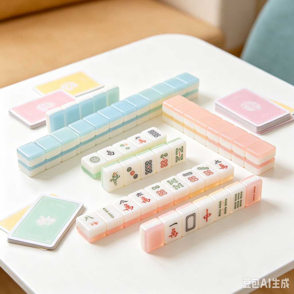 vintage text mahjong set
